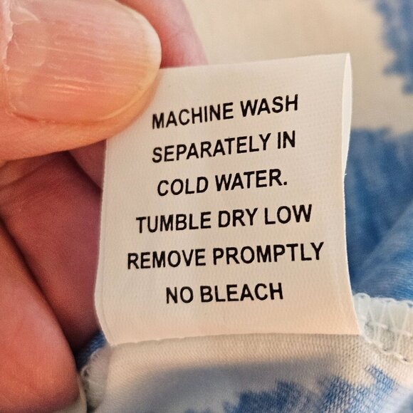 Barbara Erickson Ikat Print Shift Dress Medium Blue Green Tropical Stretch - Picture 7 of 9